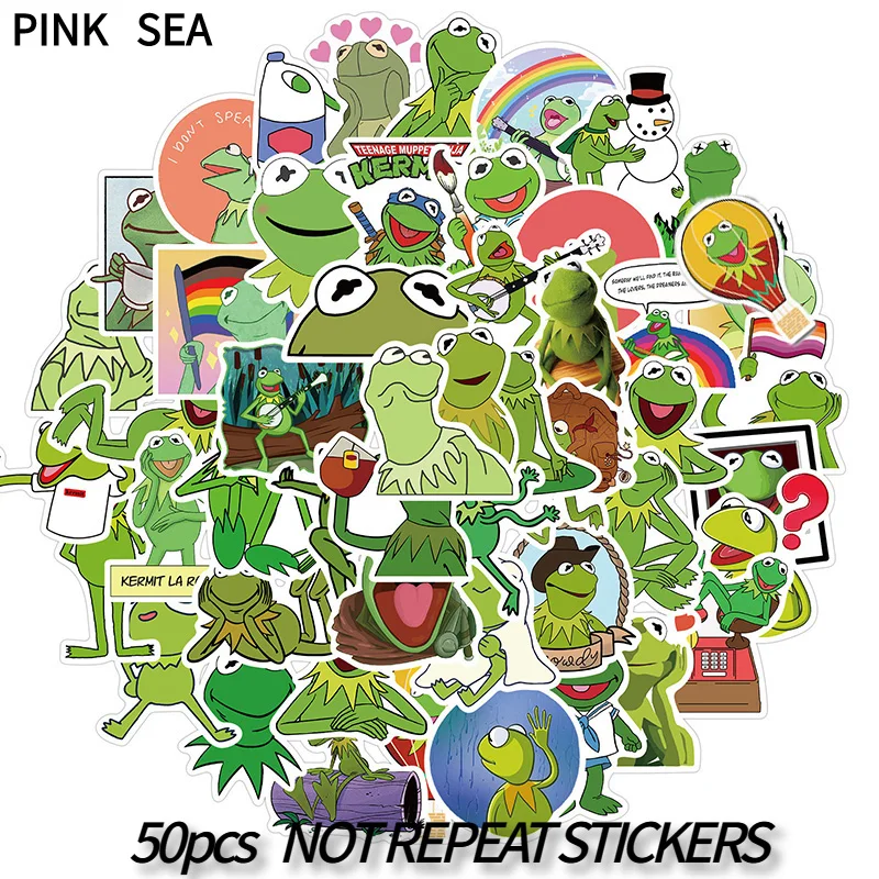 10/30/50Pcs/set Kermit The Frog Cartoon Puppet Sticker For Phone Case Kid Laptop Luggage Skateboard Suitcase Laptop Toys Bicycle