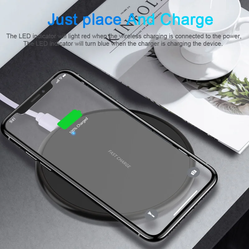 Беспроводное зарядное устройство 10 Вт для iPhon 12 Pro Max Qi быстрое QC 3 0 USB Samsung Xiaomi Huawei