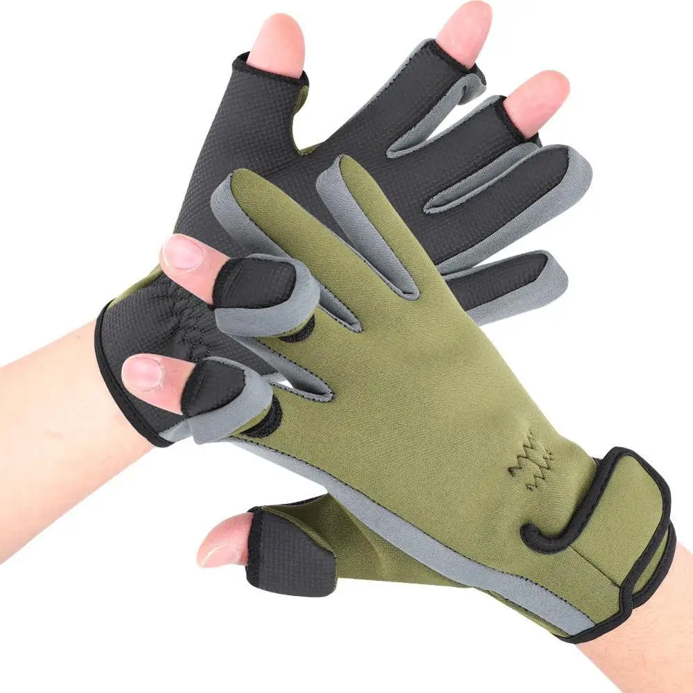 

Warm Outdoor Winter Fishing Gloves Waterproof Three or Two Fingers Cut Anti-slip Climbing Glove Hiking Camping Riding Gloves