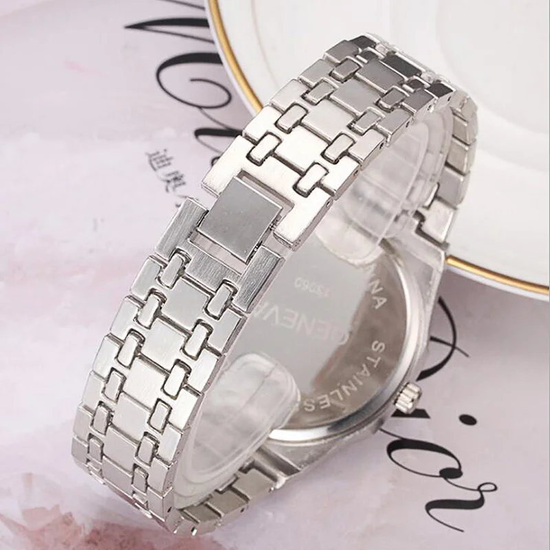 Новинка 2019 горячая Распродажа Женевские парные часы со стальным ремешком