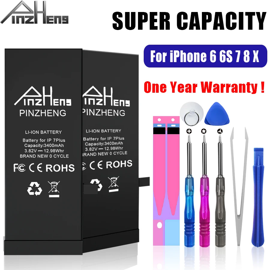 Полимерный аккумулятор для мобильного телефона для iPhone 6 6s s Plus, сменный аккумулятор большой емкости, Подарочные инструменты+ наклейки