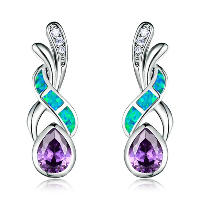 Женские циркониевые серьги в богемном стиле элегантные с имитацией огненного