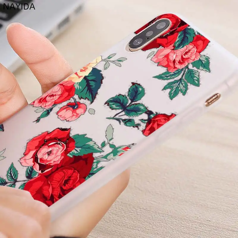 Мягкий чехол для Xiaomi 11 10 8 A2 A3 Cc9 Lite Mi Pro 9se A1 6X 5X с цветами черный | Мобильные телефоны
