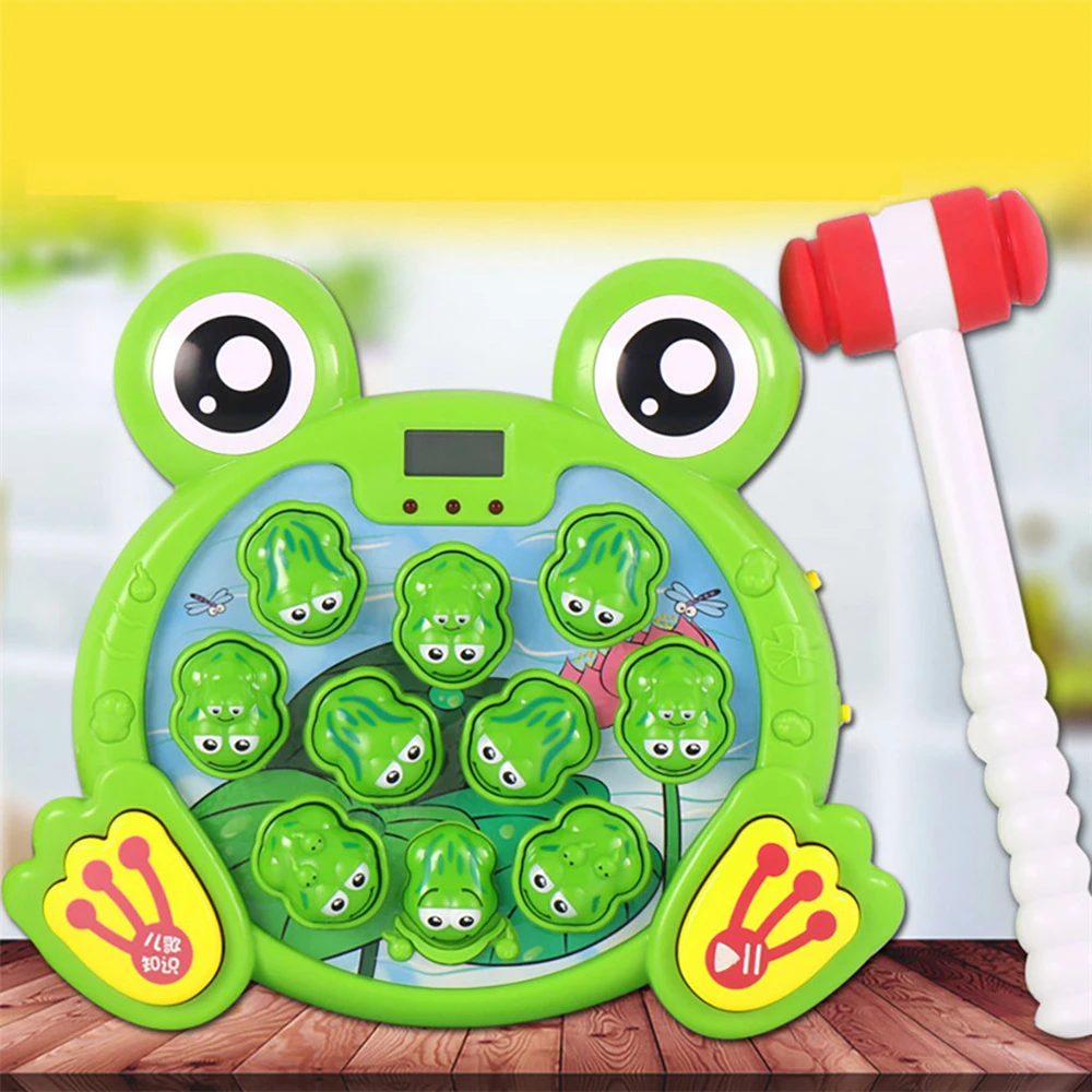 

Interactive Whack A Frogs Game Hammer Frog Game Machine Attack Hit Frog Electronic Toys Early Education Developmental Learn Toy