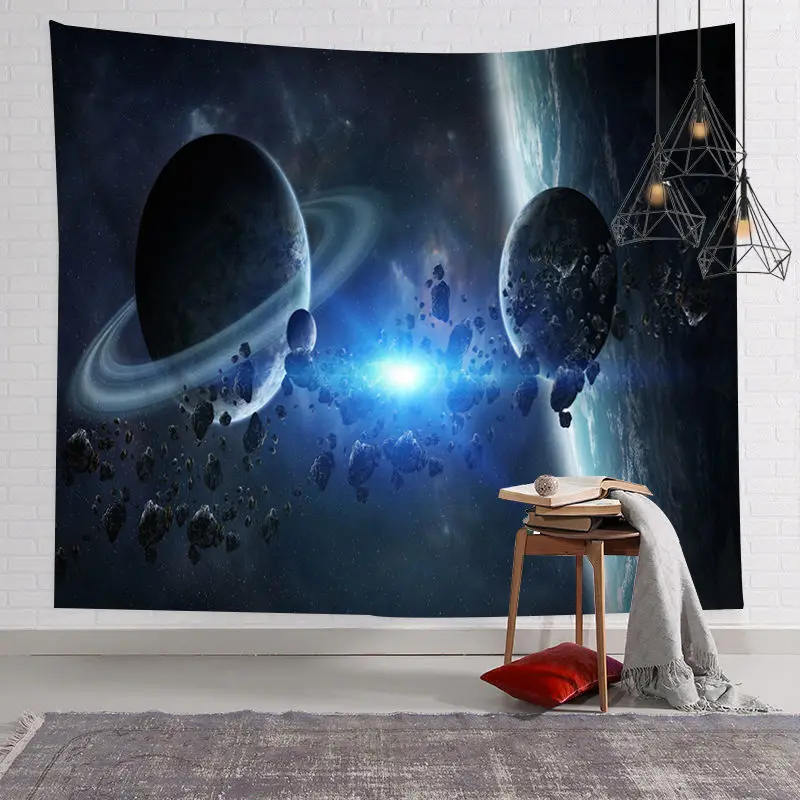 

Starry sky scenery net red background cloth bedroom dormitory renovation hanging cloth living room room decoration Nordic