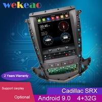 wekeao vertical screen tesla style 10 4 1 din android 9 0 car dvd player gps navigation auto radio for cadillac srx 2009 2012