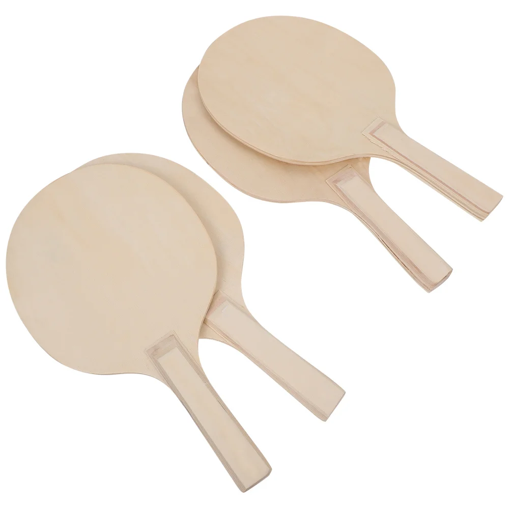 

4 Pcs Funny Wooden Beach Game Bats Strong Badminton Rackets (Light Brown)