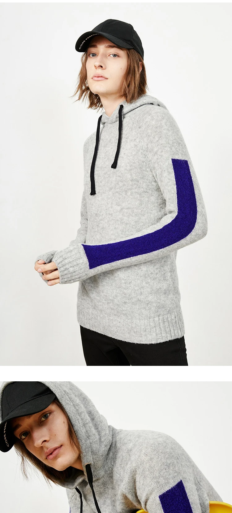 JackJones мужской шерстяной свитер с капюшоном, пуловер с капюшоном, мужская одежда 218425524