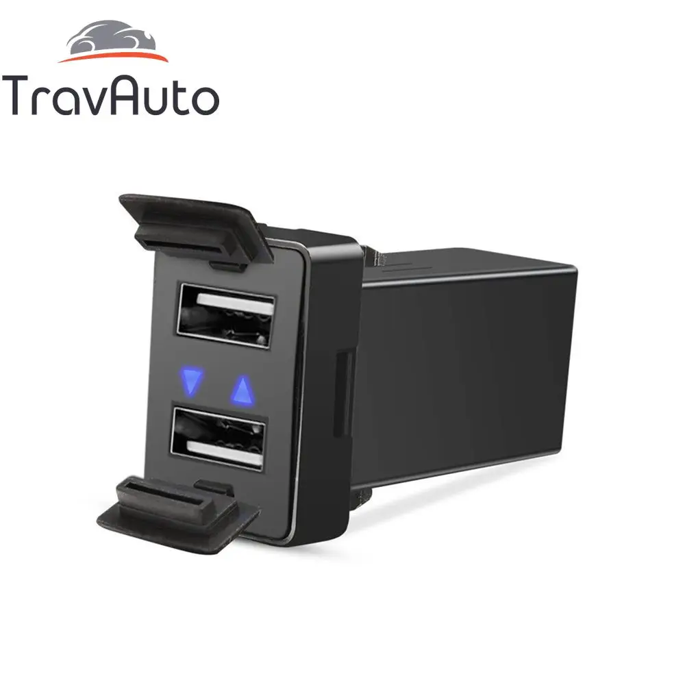 

Автомобильное зарядное устройство с двумя USB-портами, 12-24 В до 5 В/2,0 А