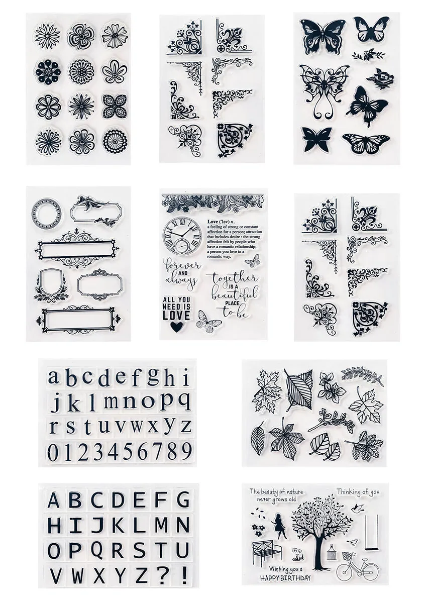 Прозрачные штампы с кленовыми листьями 11*16 см/Силиконовые пломбы роликовые для