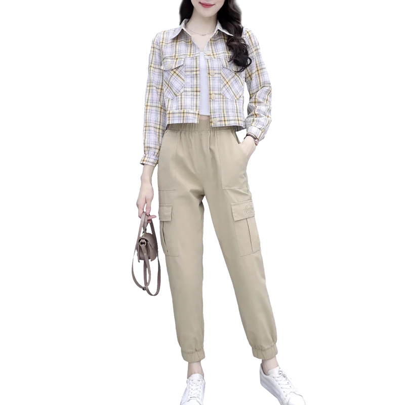 

Новый 2021 пружинная оснастка костюмы из трех предметов 1 предмет клетчатая рубашка, брюки в ковбойском стиле жареные уличный костюм для отды...