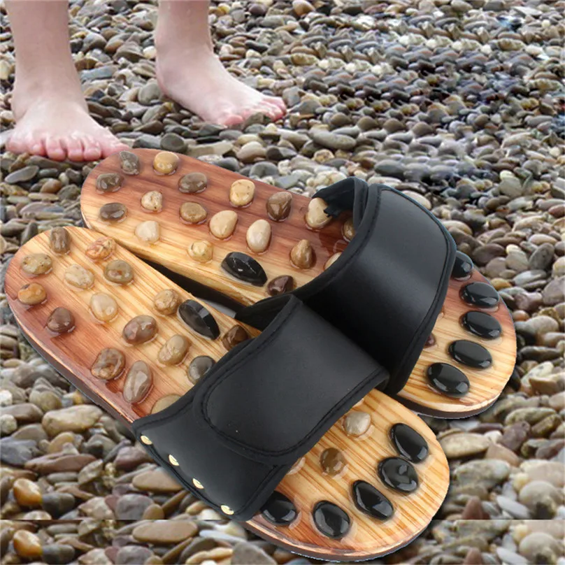 Массажные тапочки со стразами домашние сандалии обувь в рефлексологическом