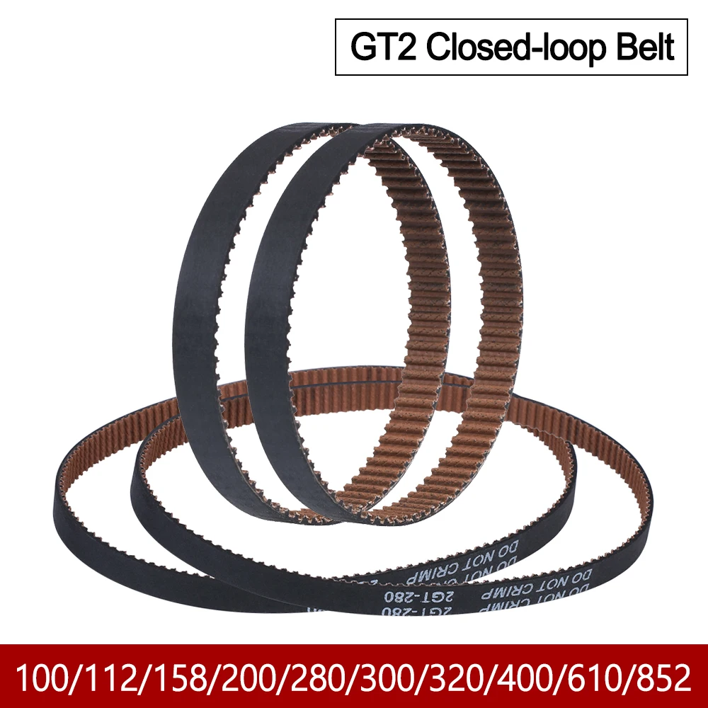 High Quality GT2 Closed Loop Timing Belt Rubber with Anti-Slip 2GT 6mm 110 280 852mm Synchronous Belts 3D Printers Parts