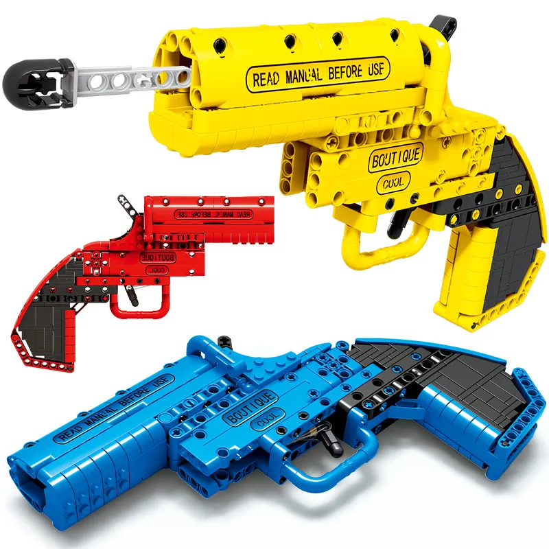 275 Pcs Military Weapon Cowboy Revolver Gun Building Blocks DIY WW2 Simulation Pistol Bullet Bricks Toy For Kids Gifts
