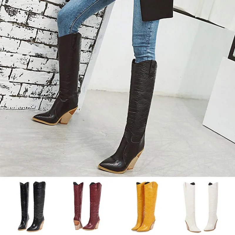 Женские сапоги ботинки женские панк высокие в стиле ретро Зимние мотоциклетные