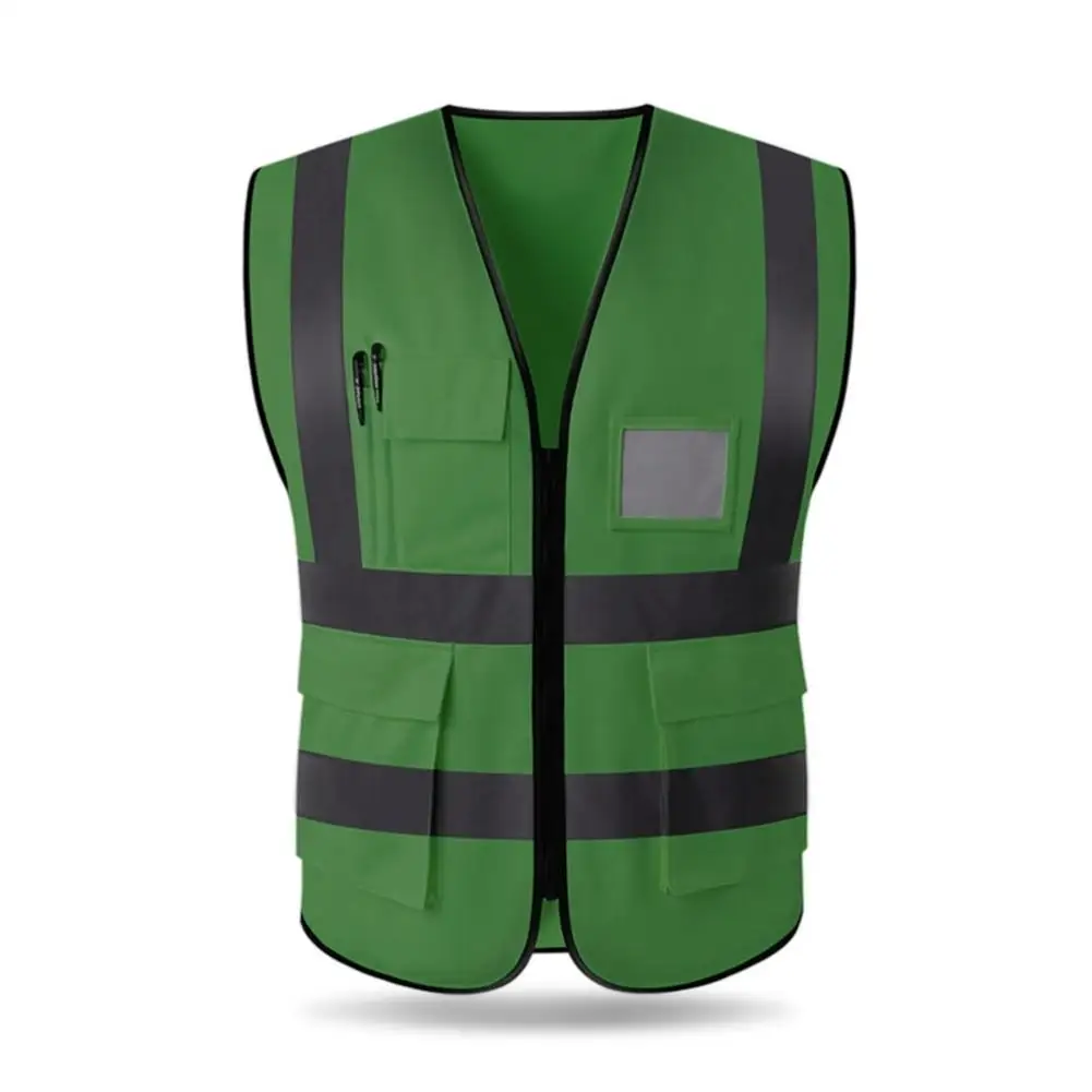 Hi-Vis жилет безопасности Светоотражающая куртка безопасности жилет основовязальная ткань открытый ночной езды бег