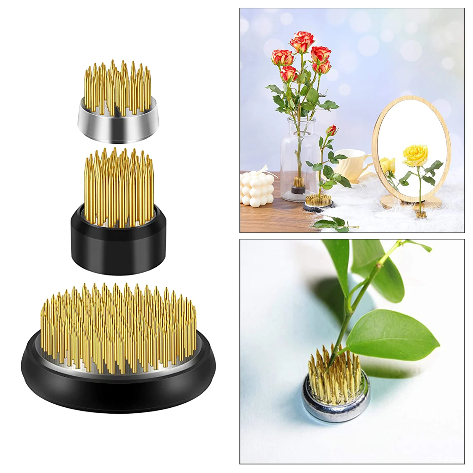 3Pcs Round Flower Frog Ikebana Metal Arrangement for | Дом и сад