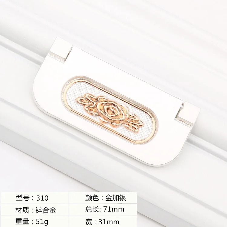 1pc Wardrobe Cabinet Drawer Handles and Knobs Hidden Button White Door Handle Modern Furniture Pull | Обустройство дома