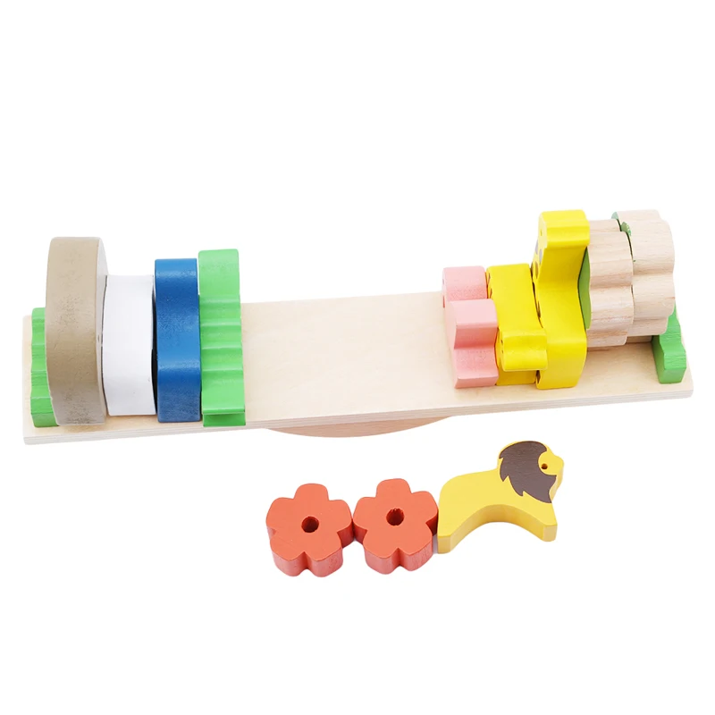 

Creative Wooden Blocks Toy For Boys Girls Cartoon Forest Animal Seesaw Wooden Balance Blocks Children Learning Educational Toys
