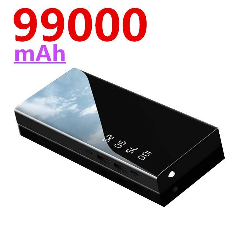 Power Bank 99000 мАч блок питания 10000 мА/ч 2USB зарядное устройство Портативный внешний