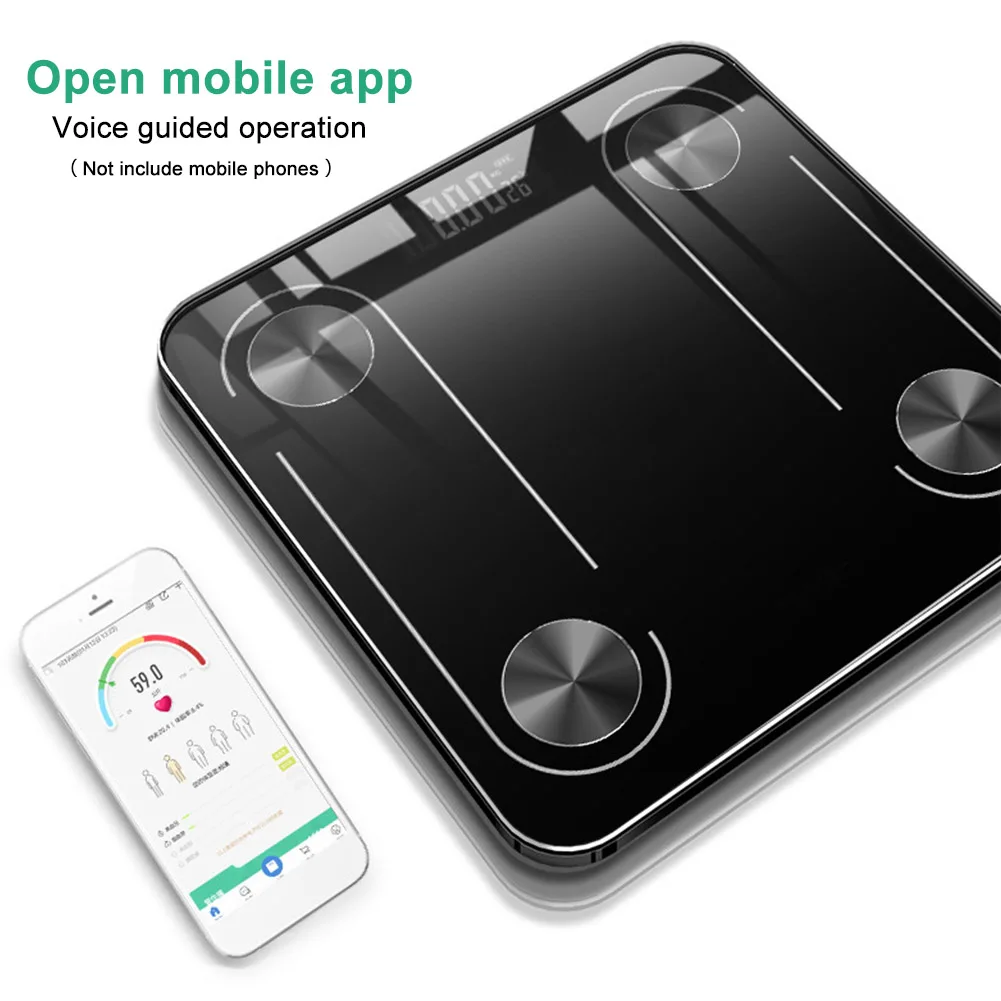 

Bathroom Digital Display Fitness Smartphone APP Smart Eletronic Bluetooth BMI Body Fat Analyzer Wireless Tools Weight Scale
