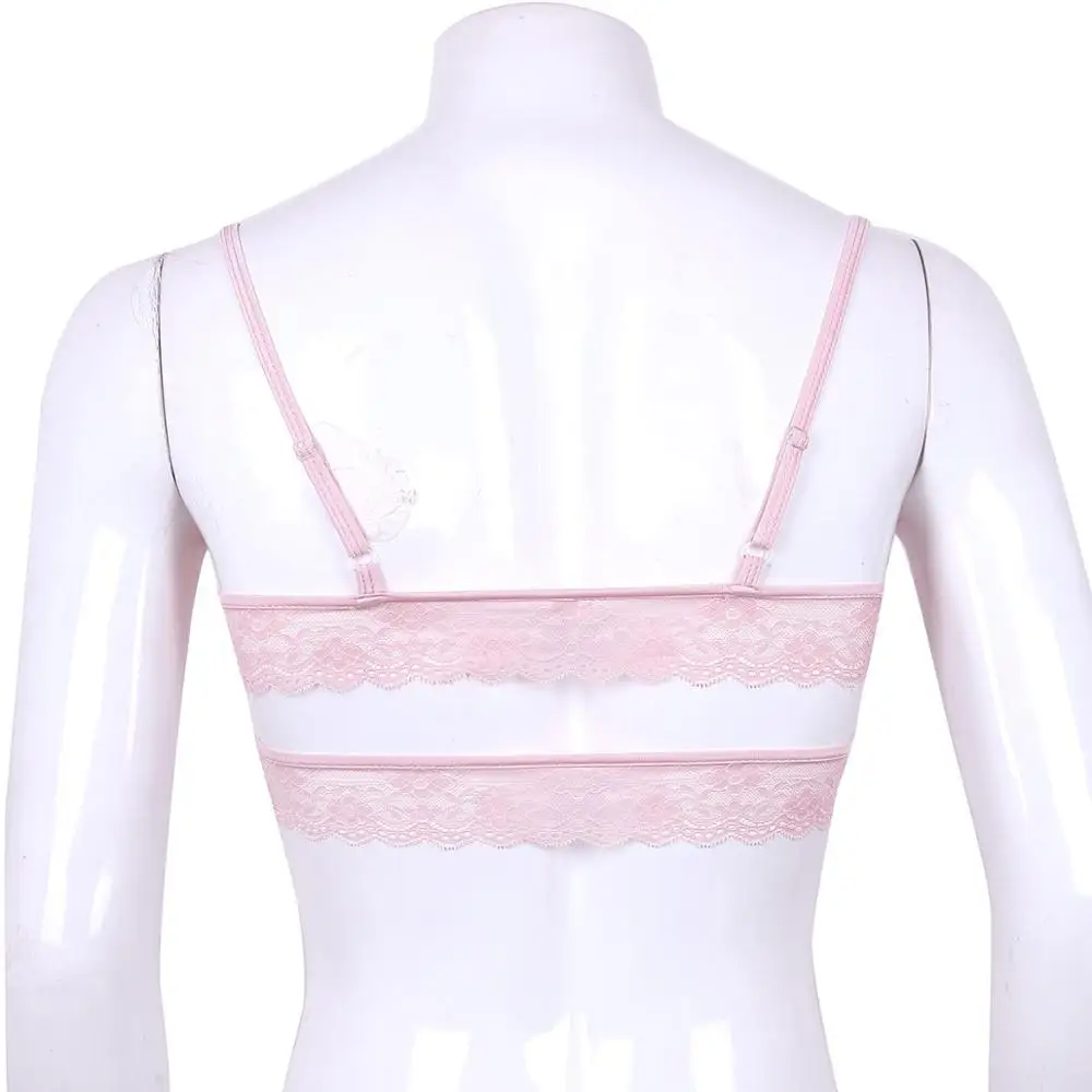 Mens Lingerie Sissy Crossdresser Sexy Bra Open Cup Cross Over Back Wire-free No Padded Tops Bralette Exotic Costumes |