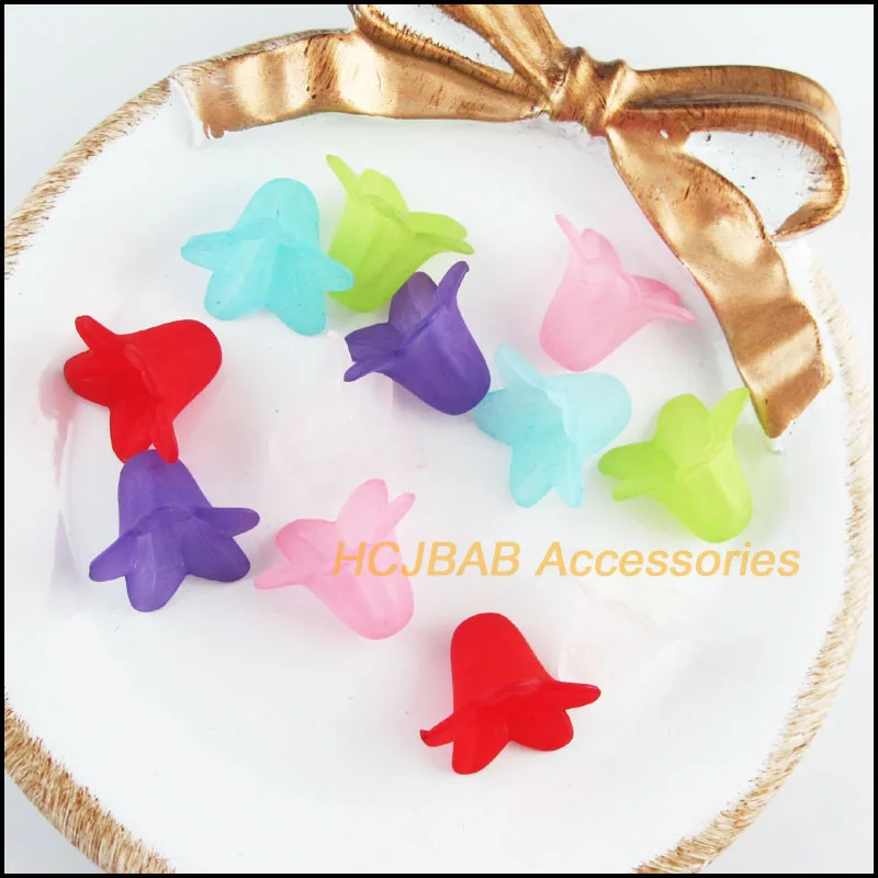 60 новых акриловых подвесок пластиковый рожок цветок разделитель бусины концевые