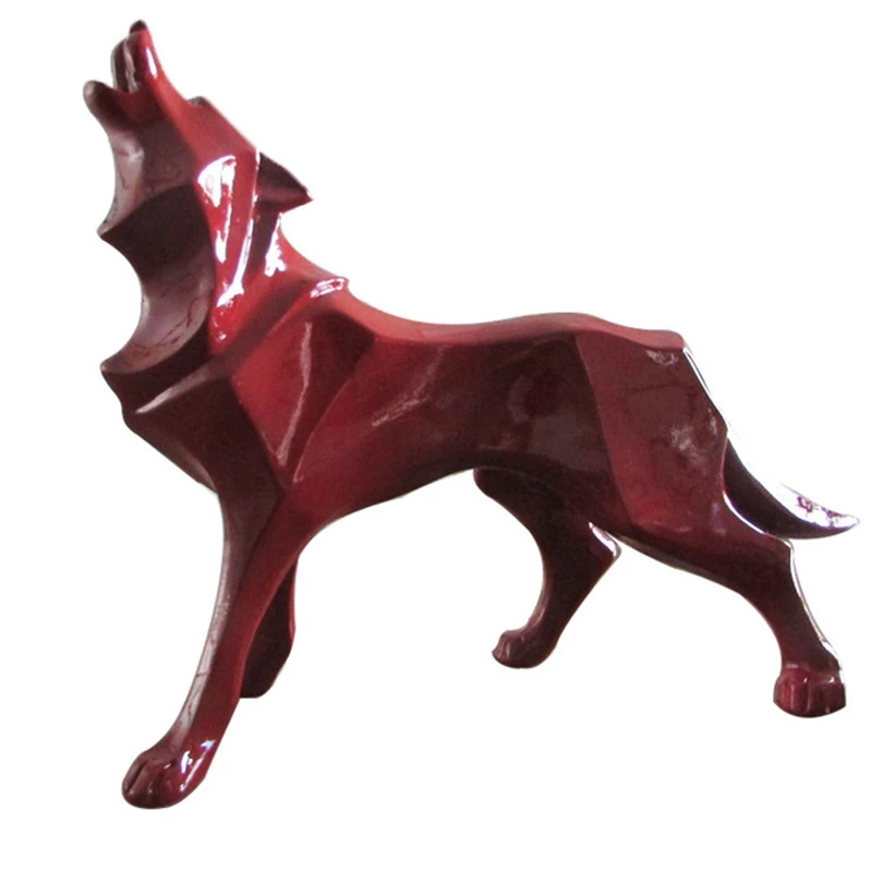 Статуя волка Современный абстрактный геометрический Стиль Смола волк фигурка