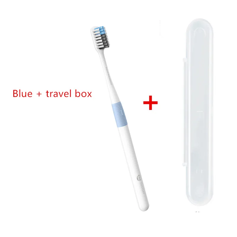 1 Blue add box Xiaomi Mijia Doctor B Bass метод зубная щетка 4 цвета/комплект включает в себя походная коробка DR. BEI глубокая зубная щетка - Цвет: 1 Blue add box
