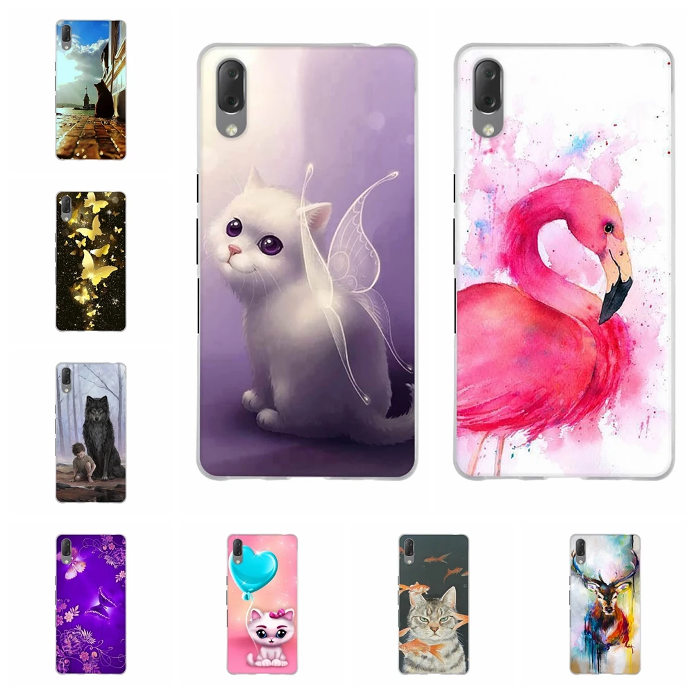 Защитный чехол для sony Xperia L3 L 3 мягкий силиконовый из ТПУ с рисунками животных