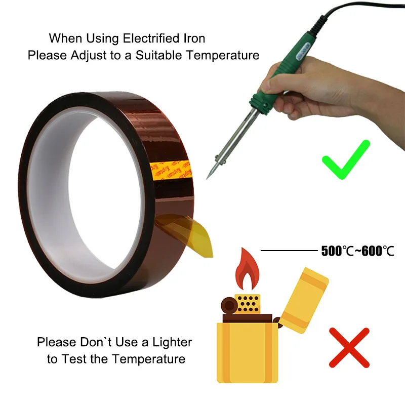 Высокотемпературная полиимидная Клейкая Лента BGA 33 метра изоляционная