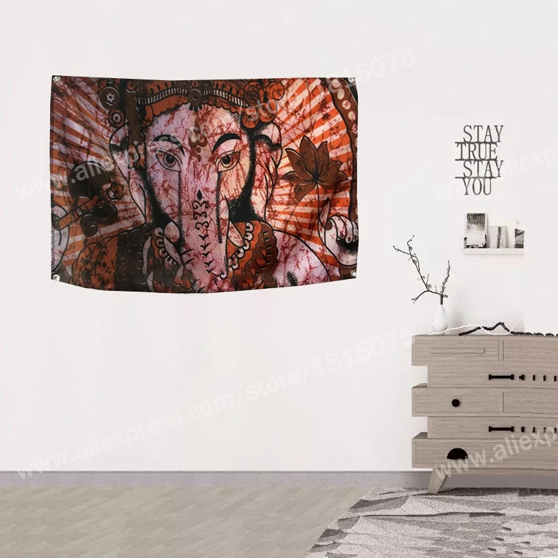 Индийский Слон японский художественный плакат с татуировкой флаг подвесной 4