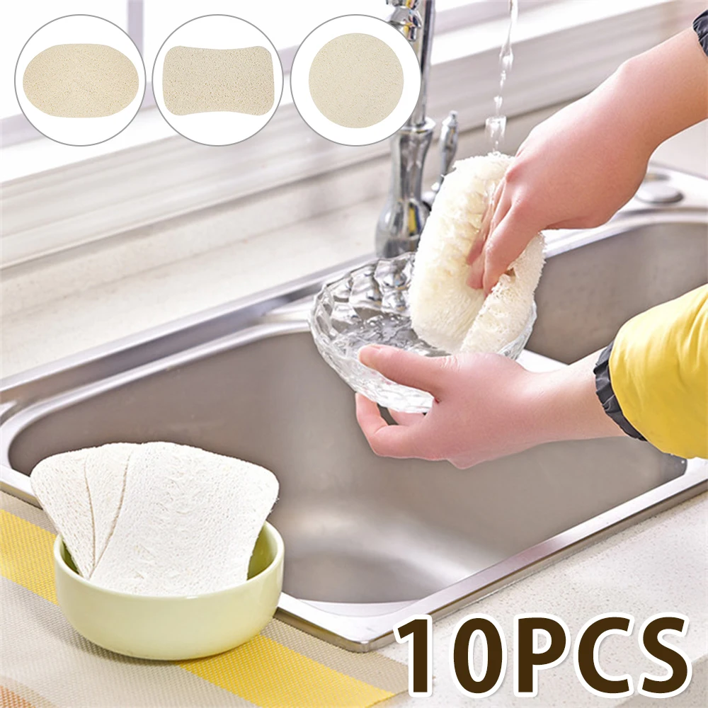 Салфетка для мытья посуды из натуральной люфы губка легко мыть кухни чистки 10