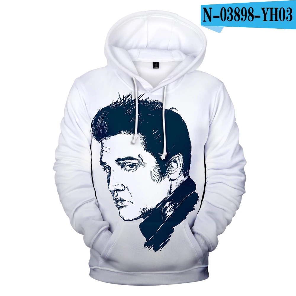3D Elvis Presley new men and women 3D hoodie fashion orange casual Elvis Presley Harajuku 3DHooded autumn and winter pullover - Color: 3D