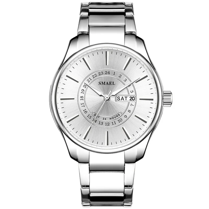 

SMAEL Men's Golden Watch Fashion Men Watches Date Wrist Clock Life Waterproof Metal Analog Luxury Business Quartz Watches 2021