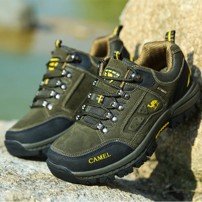 

Hiking Shoes for Men Army Green Mens Walking Shoes Mountain Non-slip Rubber Outdoor Hill Men Hiking Shoes Suede Men Sneakers