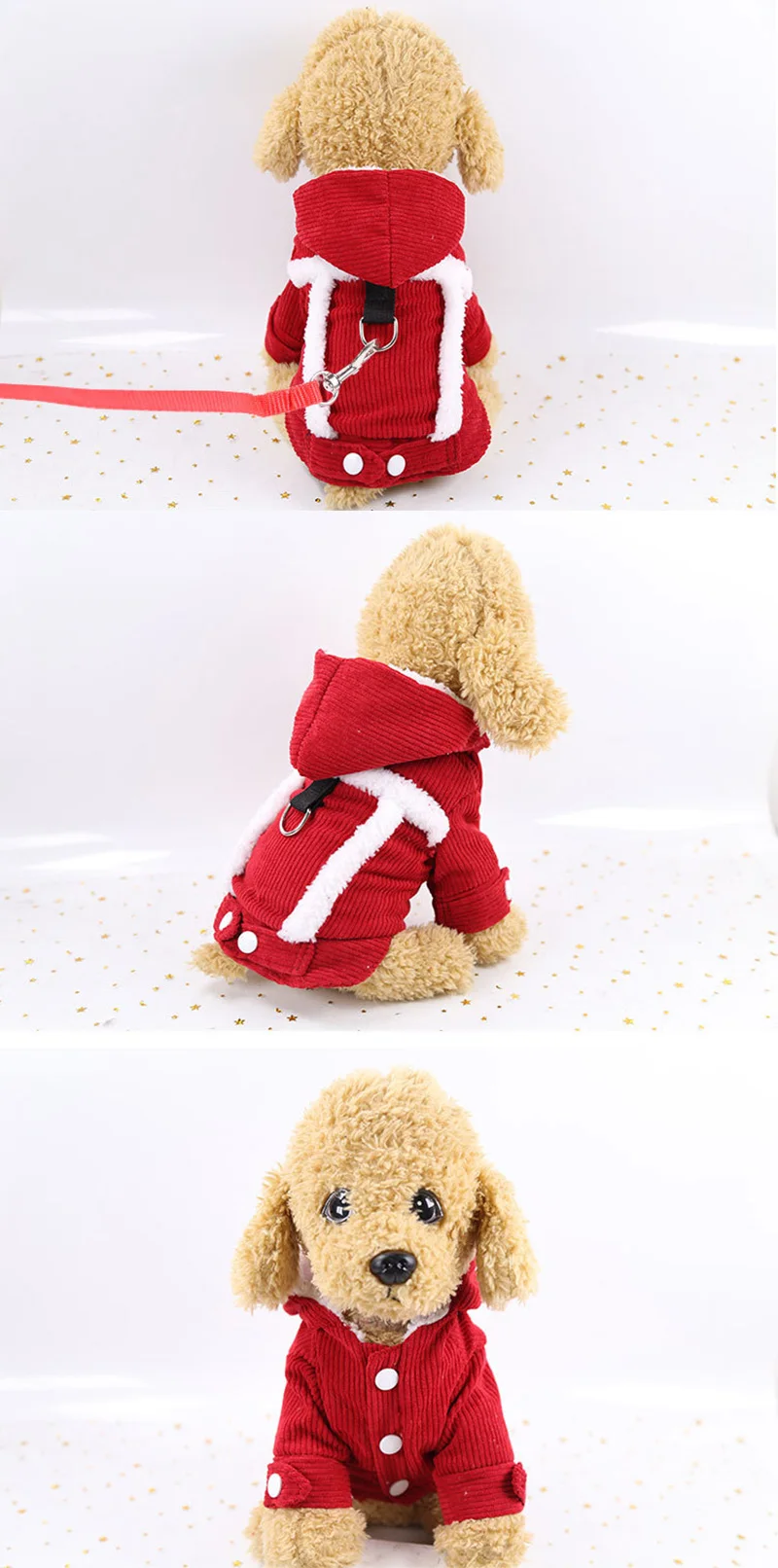 Dog Clothes Winter Clothing for Small Medium Dogs Pet Clothes Winter Warm Thicken Hoodie Jumpsuit Dog Clothes Winter Large Coat