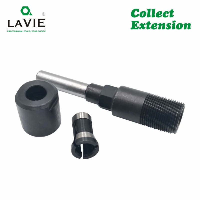 LAVIE 1 pc 1/4&quot 8mm 12mm 1/2&quot Shank Router Bit Extension Rod Collet Engraving Machine Milling Cutter for Wood MC04003 |