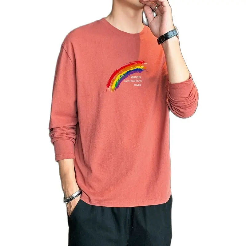 

M.Y.FANTASY New American Summer Men's T-shirt New Cartoon Print Long-Sleeved Casual Fashion Sports