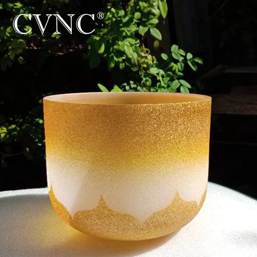 CVNC 8" Note C Root Chakra Frosted Quartz Crystal Singing Bowl Free Shipping Cost