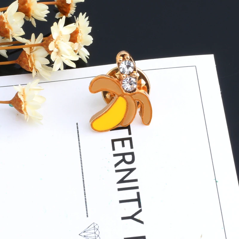 6 стилей милые эмалированные булавки с бананом Мультяшные Броши фруктами значок