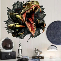 movie jurassic parks dinosaur animal wall stickers for kids rooms bedroom home decor 3d vivid wall decals pvc mural art poster