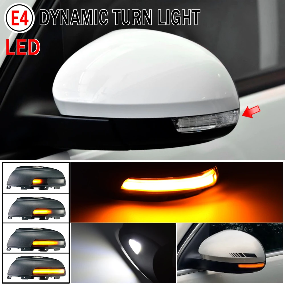 

2pcs LED Side Wing Rearview Mirror Indicator Blinker Repeater Dynamic Turn Signal Light For Volkswagen Tiguan MK1 2008-2016