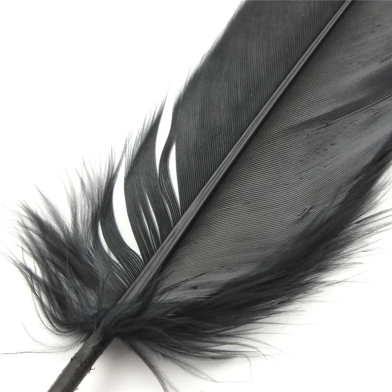 50 шт./лот натуральные большие черные гусиные перья 15 25 см для рукоделия шляпы
