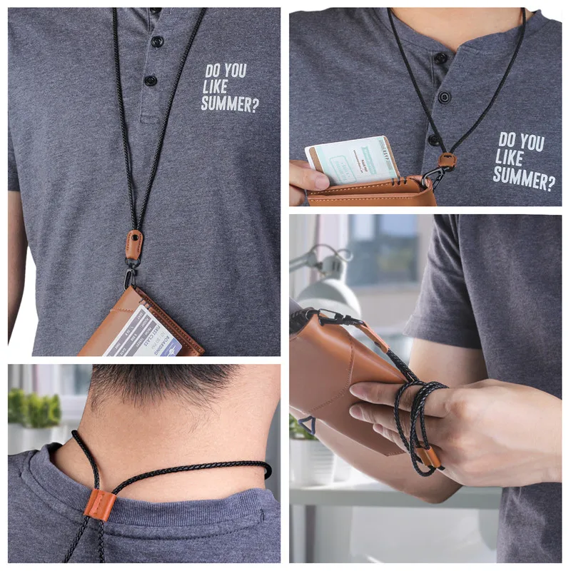 Lanyard For Key Keychain For Phone Leather Chain Mobile Phone Accessories Keychain Lanyard Credential Holder Phone Strap