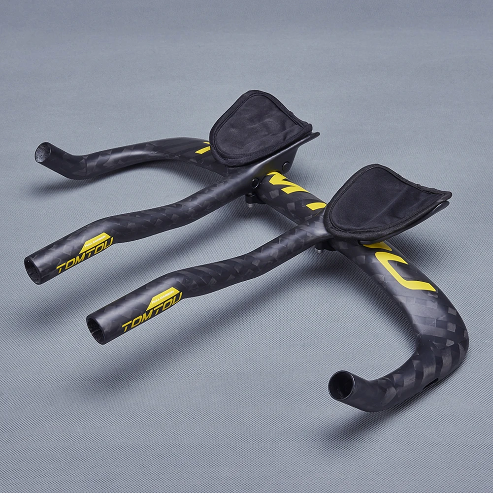 

TOMTOU матовый 12K углеродный дорожный велосипед гонки TT время Триатлон аэробар упор руль Аэробика желтый логотип