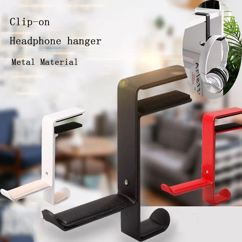 

Headphone Hook Holder Hanger Mount Metal Headphones Stand Table And Stool Clip-on Earphone Hanger Headphone Display Stand