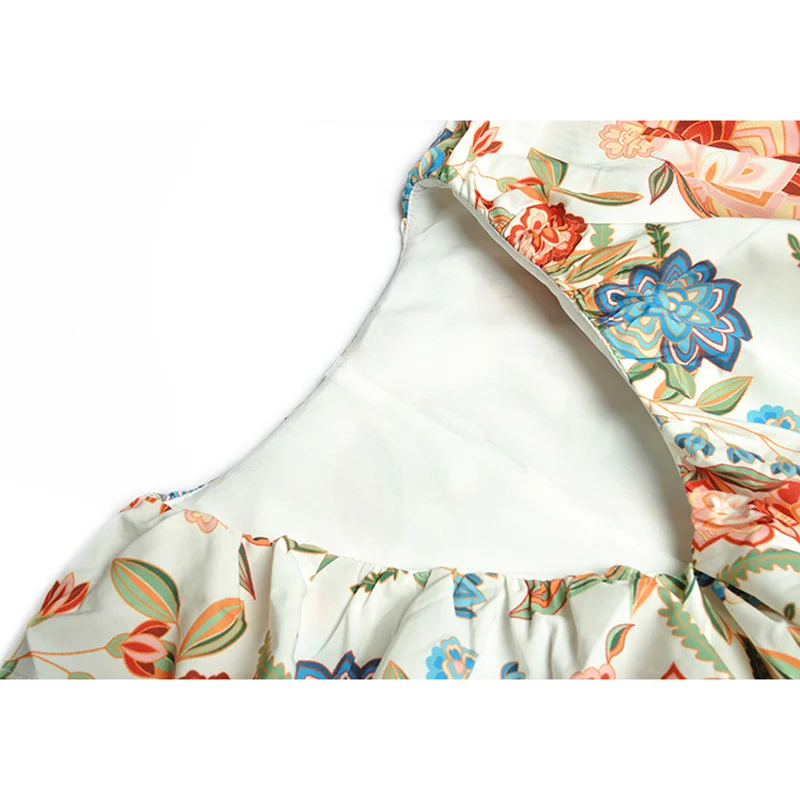 

EXCELLENT QUALITY Newest 2021 V-Neck Ruffled Charming Floral Print Long Dress