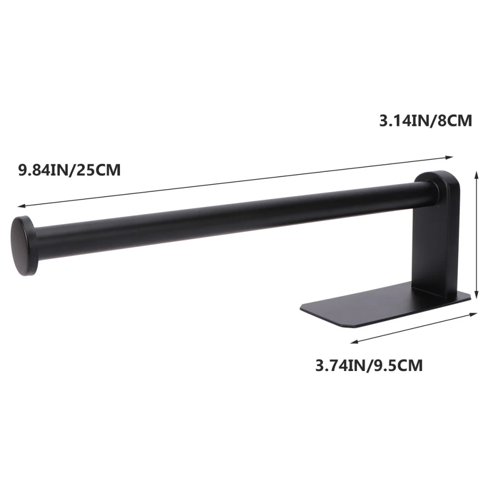 

Holes Roll Paper Holder Stainless Steel Paper Towel Rack for Bathroom Black