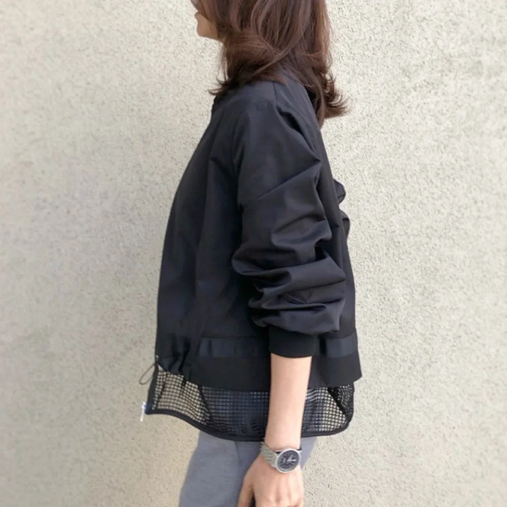 

Patchwork Women Coat Zipper Up Jacket 2020 Korean Japanese Style Ladies Casual Autumn Outwear Coats Women Clothing Long Sleeve